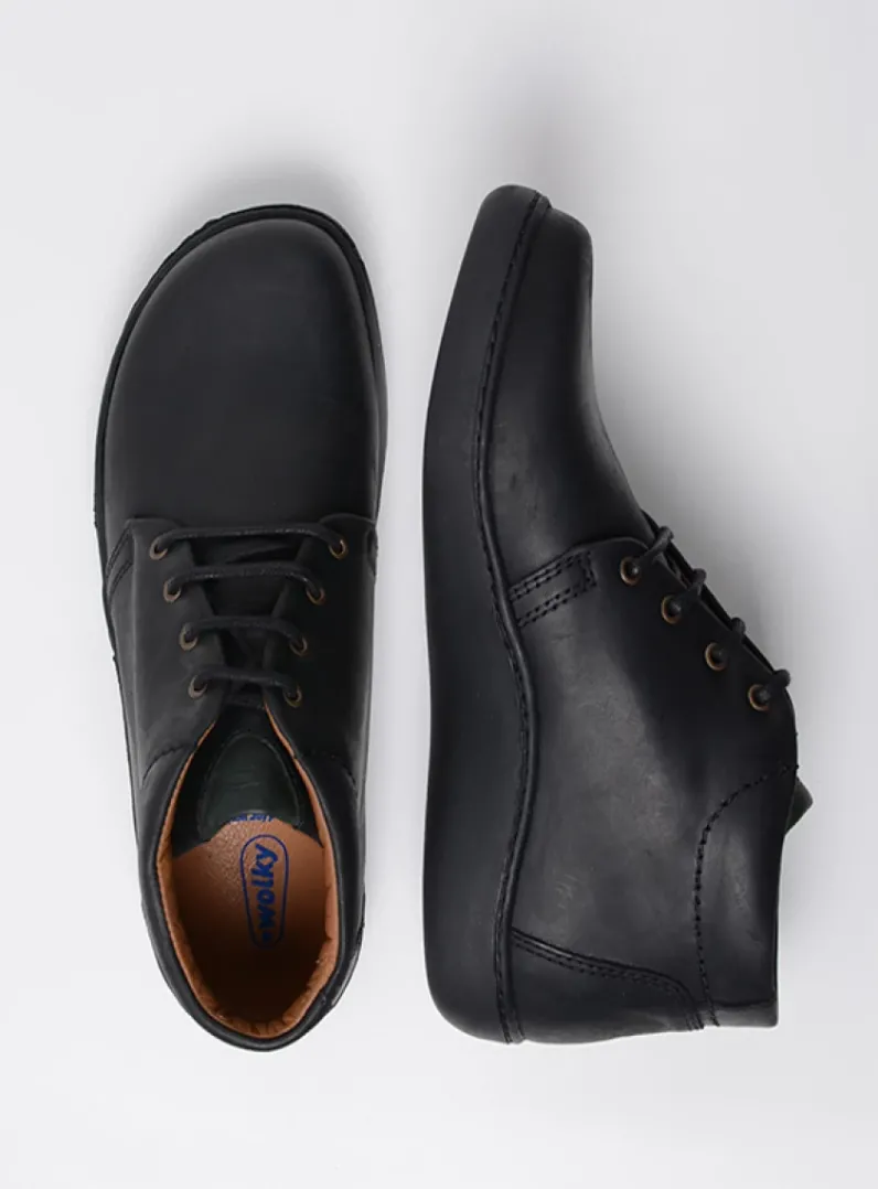 Heren Wolky Veterschoenen Heren|Nette Schoenen Heren<Kansas Men - zwart leer