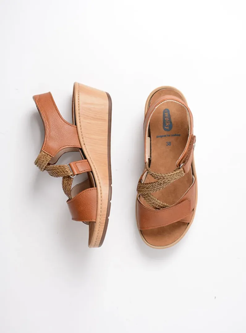 DAMES Wolky Sandalen<La Jolla - cognac leer