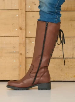 DAMES Wolky Lange Laarzen|Herfst/Winter<Lascana F2F - cognac leer