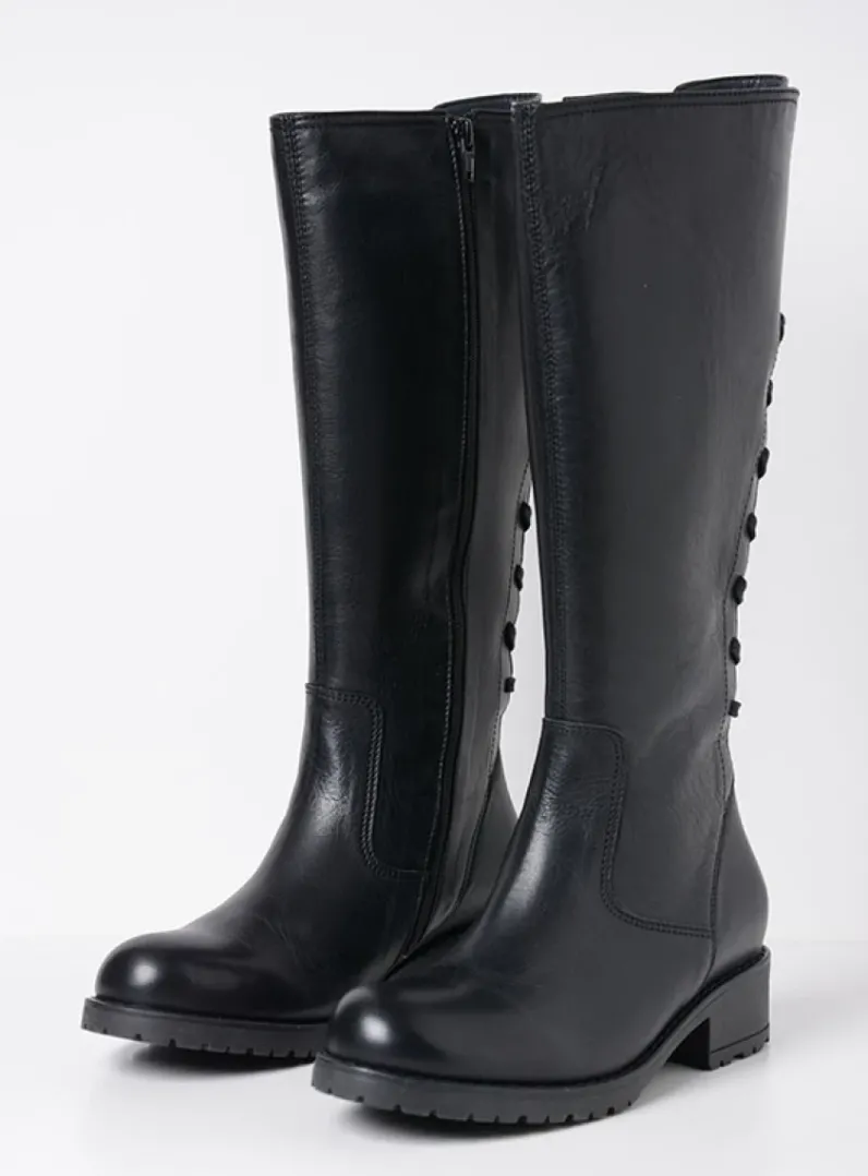 DAMES Wolky Lange Laarzen|Herfst/Winter<Lascana F2F - zwart leer