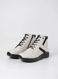 DAMES Wolky Hoge Veterschoenen|Wandelschoenen<Leap - wit combi leer