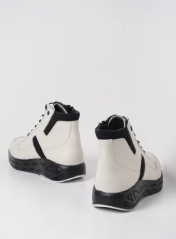 DAMES Wolky Hoge Veterschoenen|Wandelschoenen<Leap - wit combi leer