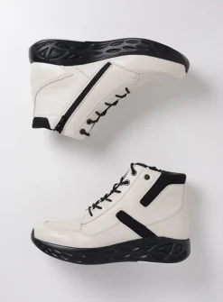 DAMES Wolky Hoge Veterschoenen|Wandelschoenen<Leap - wit combi leer