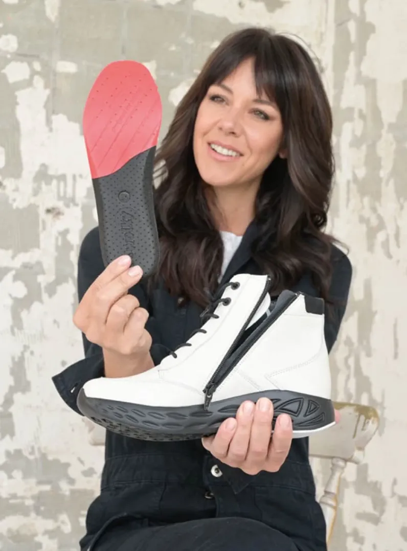 DAMES Wolky Hoge Veterschoenen|Wandelschoenen<Leap - wit combi leer