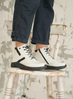 DAMES Wolky Hoge Veterschoenen|Wandelschoenen<Leap - wit combi leer