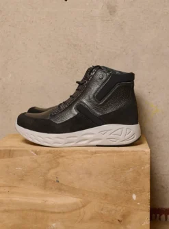 DAMES Wolky Hoge Veterschoenen|Wandelschoenen<Leap - zwart combi leer