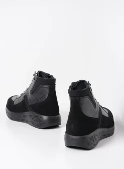 DAMES Wolky Hoge Veterschoenen|Wandelschoenen<Leap - zwart combi leer/zwart