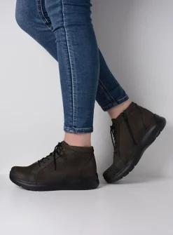 DAMES Wolky Hoge Veterschoenen|Wandelschoenen<Lima - asfalt nubuck