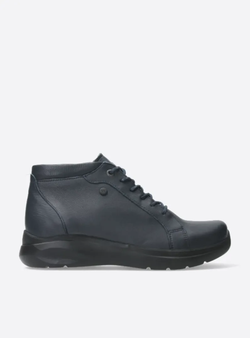 DAMES Wolky Hoge Veterschoenen|Wandelschoenen<Lima - blauw leer