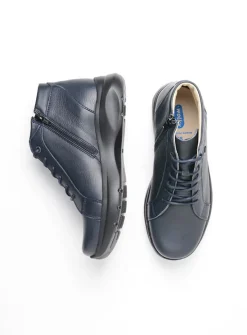 DAMES Wolky Hoge Veterschoenen|Wandelschoenen<Lima - blauw leer