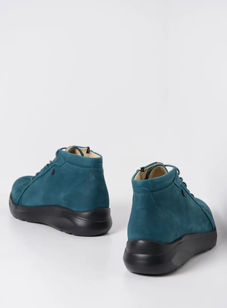 DAMES Wolky Hoge Veterschoenen|Wandelschoenen<Lima - petrol nubuck