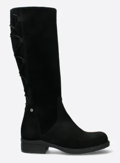 DAMES Wolky Veterlaarzen|Lange Laarzen<Longview - zwart suede