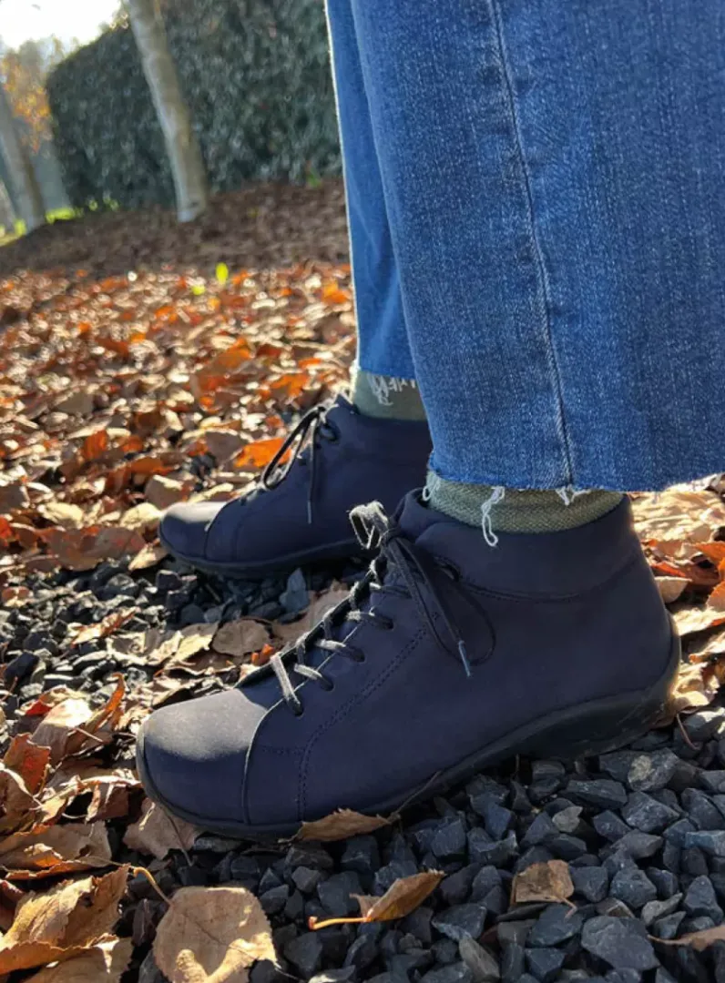 DAMES Wolky Lage Veterschoenen|Herfst/Winter<Louise - blauw nubuck