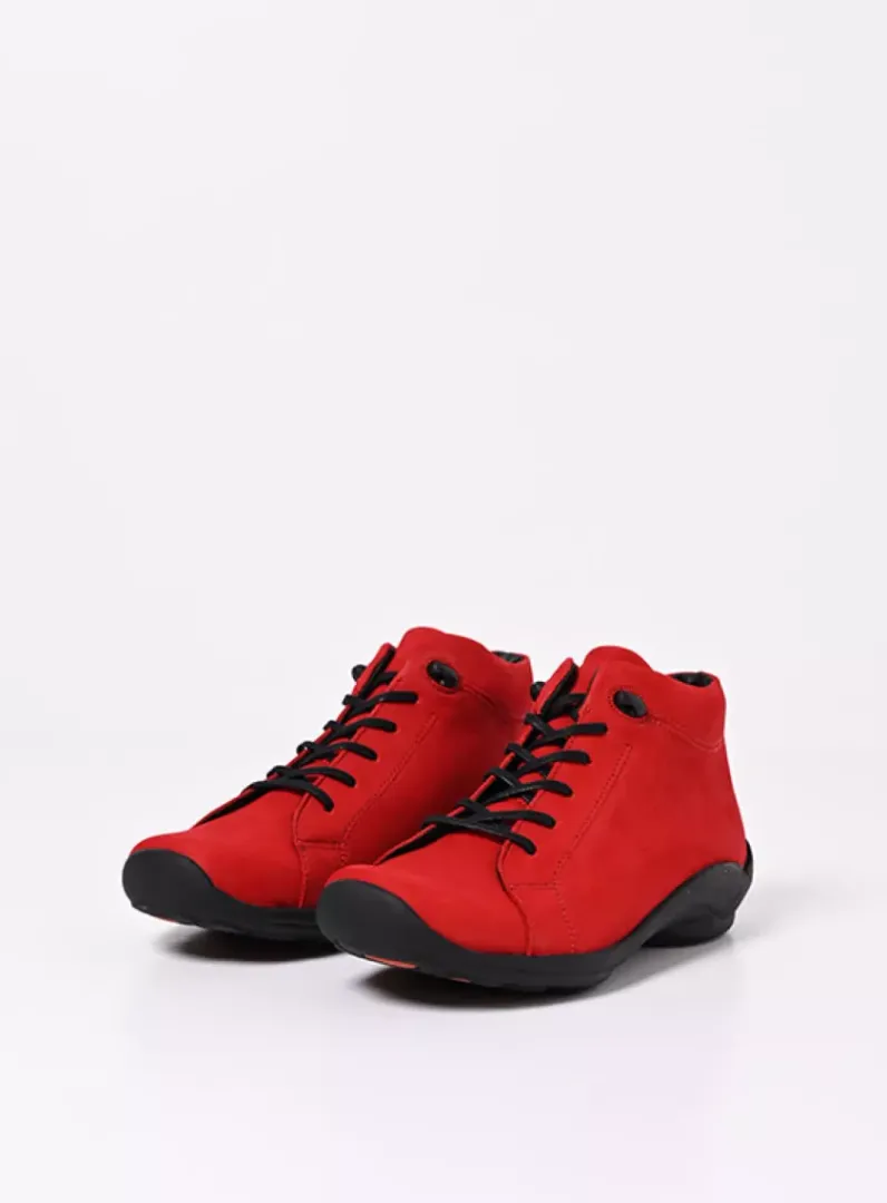 DAMES Wolky Lage Veterschoenen|Herfst/Winter<Louise - donkerrood nubuck