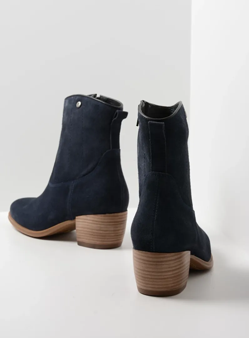 DAMES Wolky Cowboylaarzen|Enkellaarsjes<Lubbock - blauw zomer suede