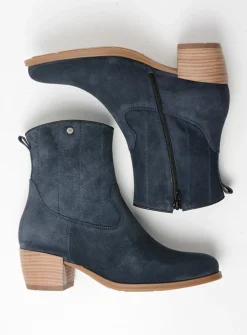 DAMES Wolky Cowboylaarzen|Enkellaarsjes<Lubbock - blauw zomer suede
