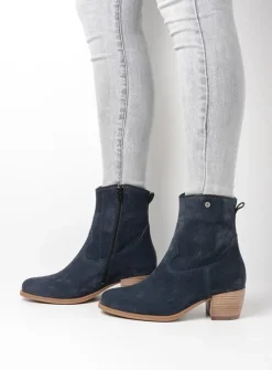 DAMES Wolky Cowboylaarzen|Enkellaarsjes<Lubbock - blauw zomer suede