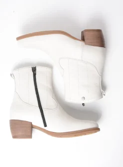 DAMES Wolky Cowboylaarzen|Enkellaarsjes<Lubbock - creme wit leer