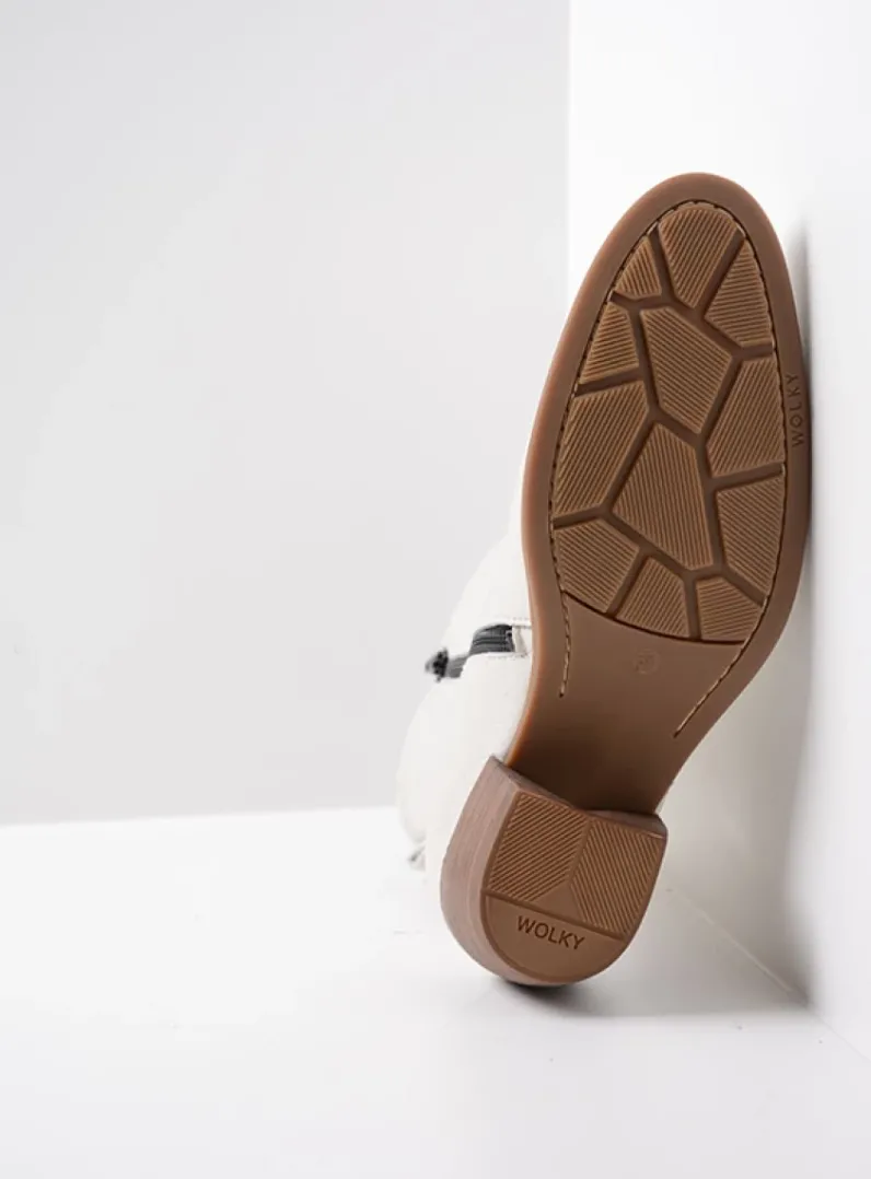 DAMES Wolky Cowboylaarzen|Enkellaarsjes<Lubbock - creme wit leer