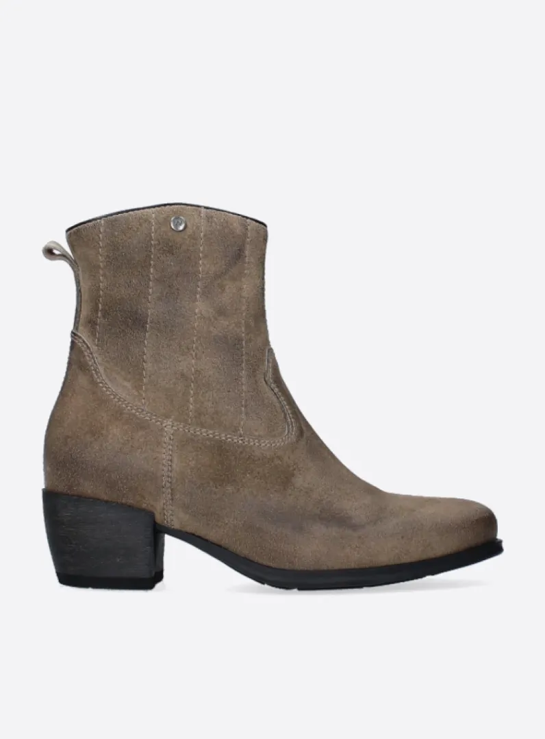 DAMES Wolky Cowboylaarzen|Enkellaarsjes<Lubbock - taupe suede