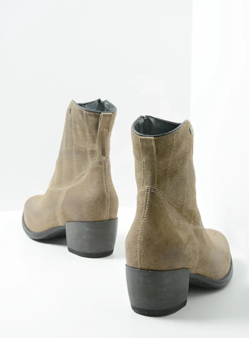DAMES Wolky Cowboylaarzen|Enkellaarsjes<Lubbock - taupe suede