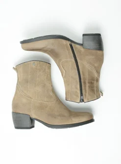 DAMES Wolky Cowboylaarzen|Enkellaarsjes<Lubbock - taupe suede