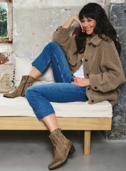DAMES Wolky Cowboylaarzen|Enkellaarsjes<Lubbock - taupe suede