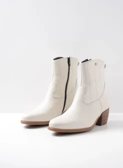 DAMES Wolky Cowboylaarzen|Enkellaarsjes<Lubbock HV - creme wit leer