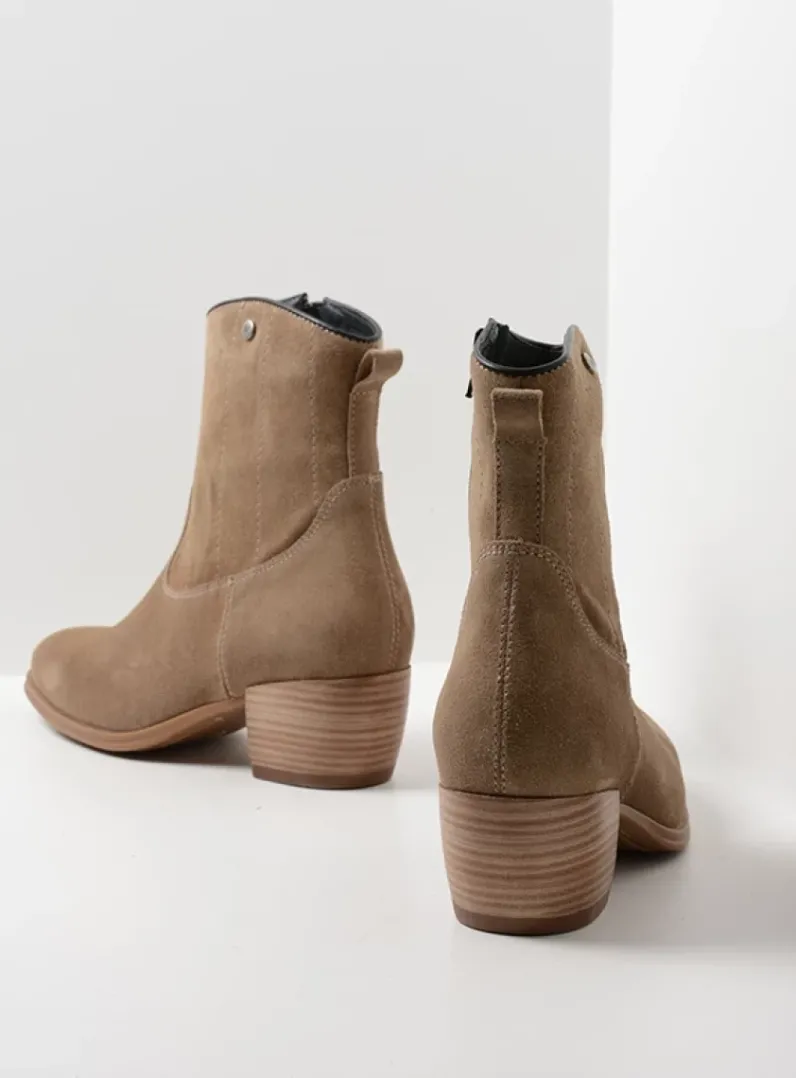 DAMES Wolky Cowboylaarzen|Enkellaarsjes<Lubbock HV - taupe zomer suede