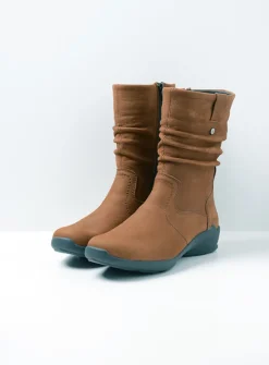 DAMES Wolky Halfhoge Laarzen|Herfst/Winter<Luna - cognac nubuck