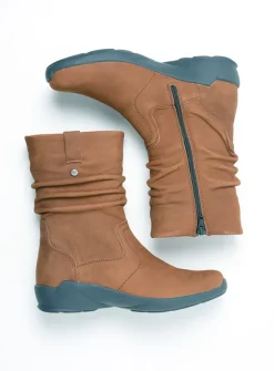 DAMES Wolky Halfhoge Laarzen|Herfst/Winter<Luna - cognac nubuck