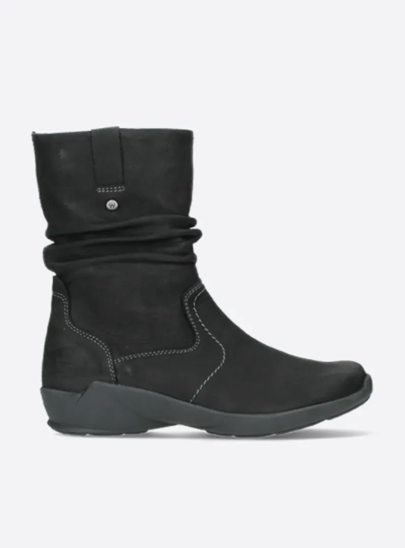 DAMES Wolky Halfhoge Laarzen|Herfst/Winter<Luna - zwart nubuck