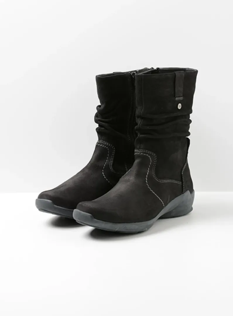 DAMES Wolky Halfhoge Laarzen|Herfst/Winter<Luna - zwart nubuck