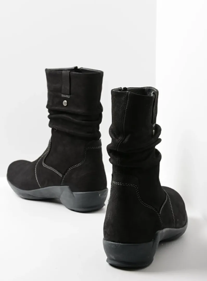 DAMES Wolky Halfhoge Laarzen|Herfst/Winter<Luna - zwart nubuck