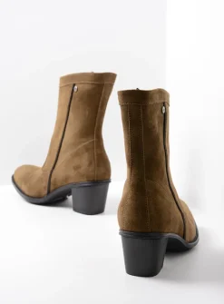 DAMES Wolky Halfhoge Laarzen|Enkellaarsjes<Mallow - donker taupe suede