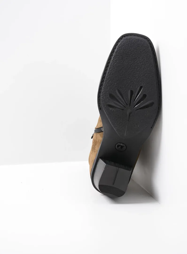 DAMES Wolky Halfhoge Laarzen|Enkellaarsjes<Mallow - donker taupe suede