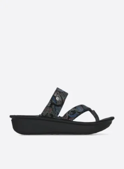 DAMES Wolky Slippers<Martinique - zwart/blauw suede