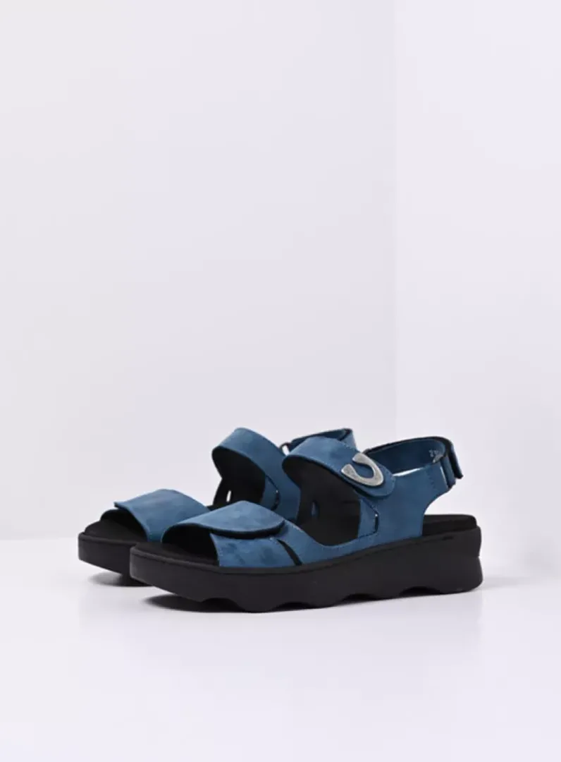 DAMES Wolky Sandalen<Medusa - blauw effectleer