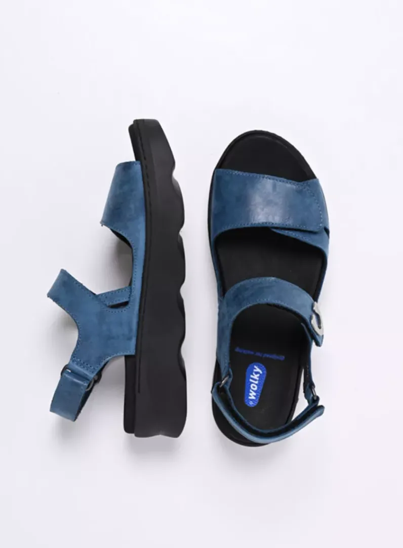 DAMES Wolky Sandalen<Medusa - blauw effectleer