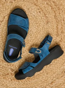 DAMES Wolky Sandalen<Medusa - blauw effectleer