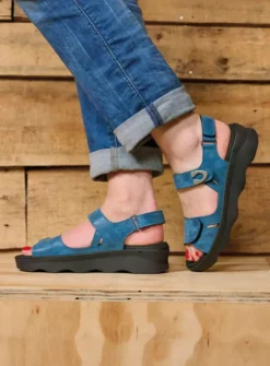 DAMES Wolky Sandalen<Medusa - blauw effectleer