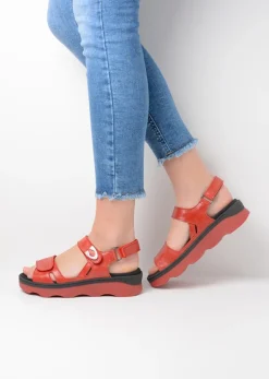 DAMES Wolky Sandalen<Medusa - rood leer