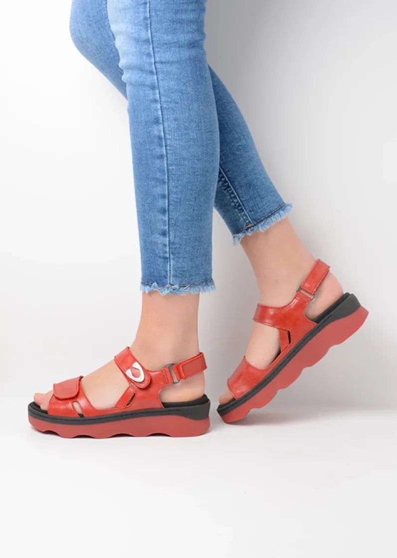 DAMES Wolky Sandalen<Medusa - rood leer