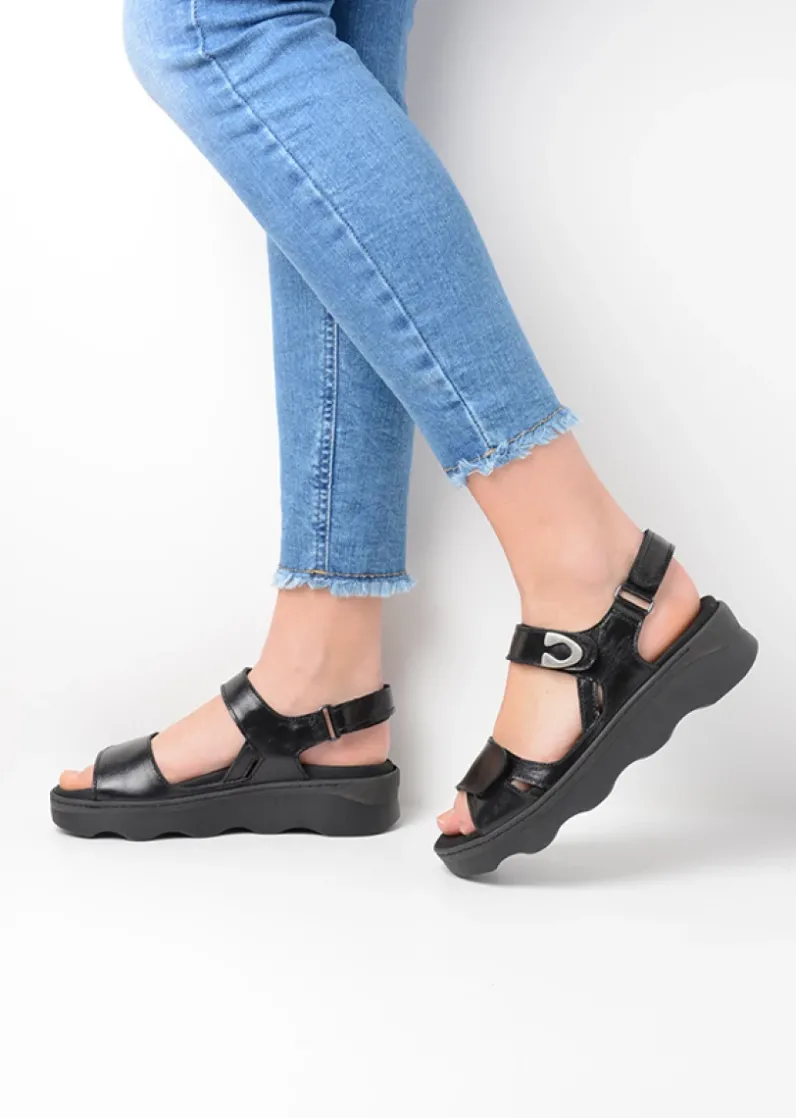 DAMES Wolky Sandalen<Medusa - zwart leer