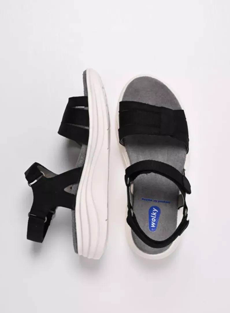 DAMES Wolky Sandalen<Miku - zwart nubuck