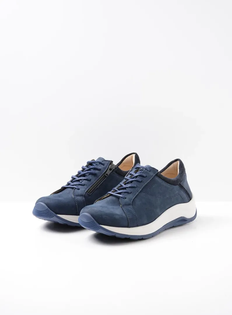 DAMES Wolky Lage Veterschoenen|Wandelschoenen<Milton - jeans nubuck