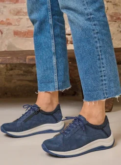 DAMES Wolky Lage Veterschoenen|Wandelschoenen<Milton - jeans nubuck