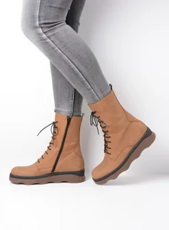 DAMES Wolky Veterlaarzen|Herfst/Winter<Mito - cognac nubuck