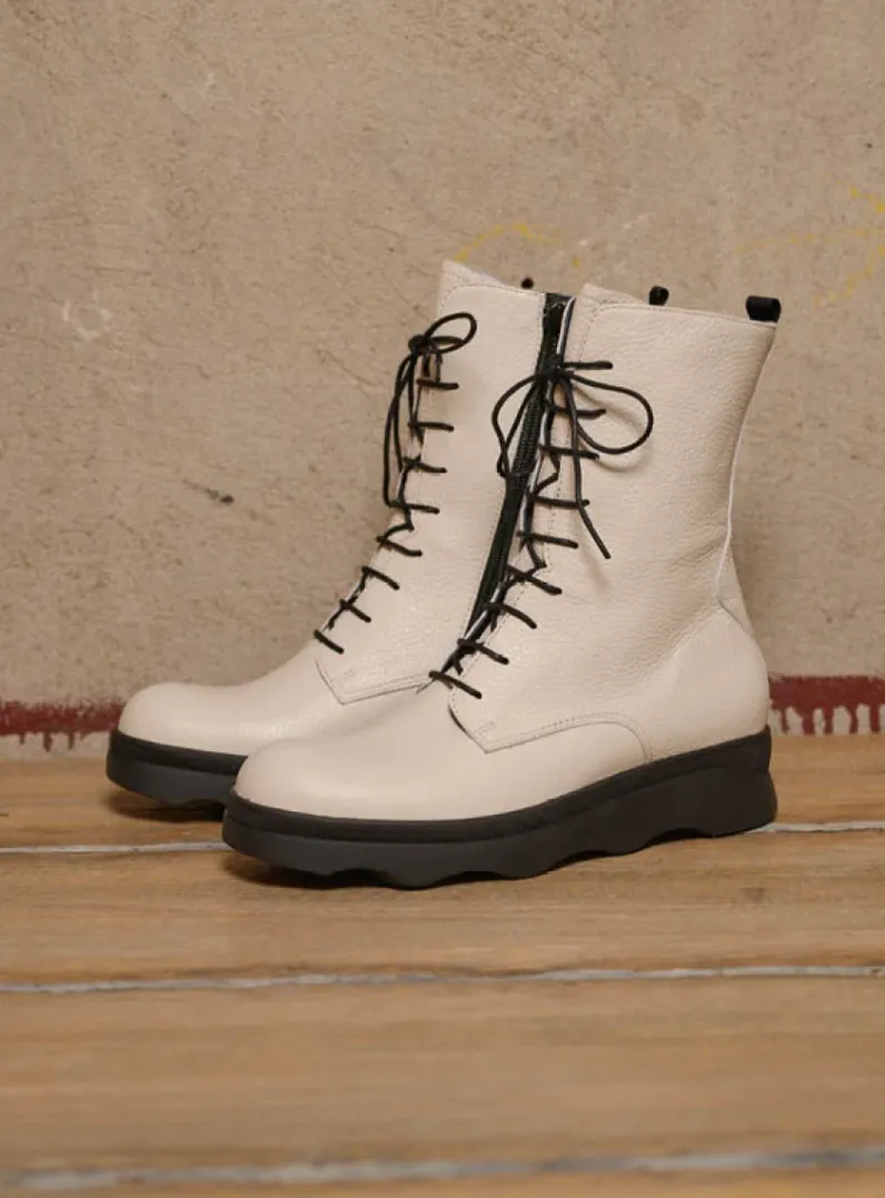 DAMES Wolky Veterlaarzen|Herfst/Winter<Mito - wol wit leer