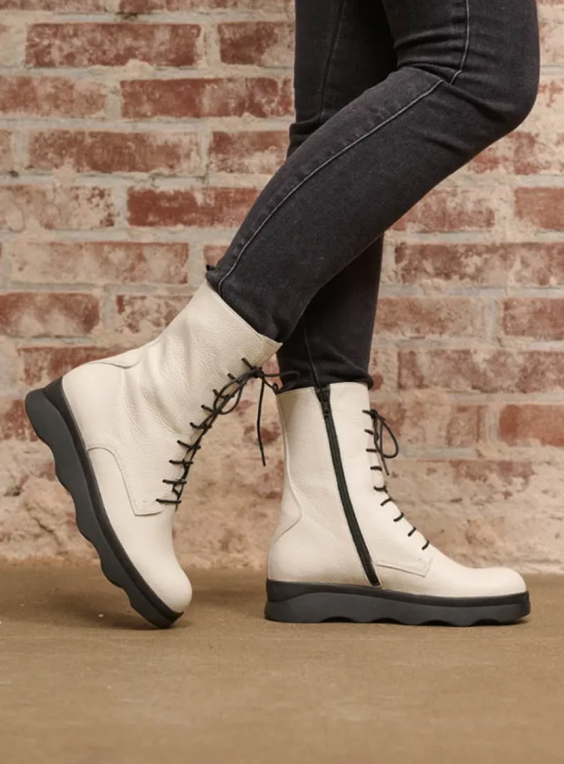 DAMES Wolky Veterlaarzen|Herfst/Winter<Mito - wol wit leer